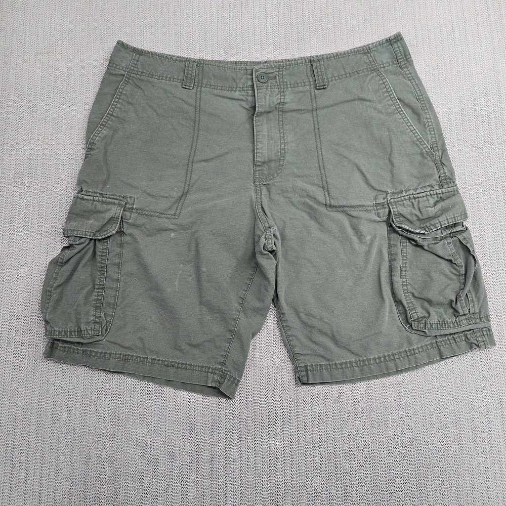 Goodfellow & Co Shorts Mens 38 Olive Green Cargo Ripstop Pockets Casual Summer